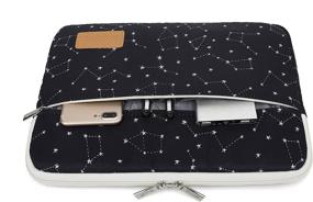 img 3 attached to 🖥️ Canvaslife Black Star Pattern 13 Inch Canvas Laptop Sleeve with Pocket - 360 Degree Protection for 13.3 Inch Laptops