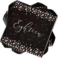 🌹 rose gold polka dot 18th birthday napkins (6.5 x 6.5 in, black, pack of 100) logo