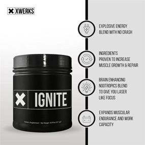 img 3 attached to 💪 Xwerks Ignite Blue Razz Pre-Workout Powder - Premium Natural Keto Pre-Workout Supplement for Enhanced Energy - Gluten Free Endurance Boost for Women and Men - 150 mg Caffeine - 30 Servings