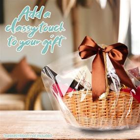 img 2 attached to Wowfit Clear Cellophane Bags 10 CT – 16x24 Inches Perfect for Gifts, Wine Bottles, Bridal/Baby Showers and More (1.2 Mil, Flat, No Gusset, Ribbon NOT Included)