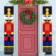 🎅 bigotters nutcracker christmas decorations, life size soldier model nutcracker porch sign, nutcracker banners for front door, porch, garden, kids party & christmas party decoration logo