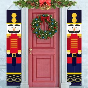 img 4 attached to 🎅 BigOtters Nutcracker Christmas Decorations, Life Size Soldier Model Nutcracker Porch Sign, Nutcracker Banners for Front Door, Porch, Garden, Kids Party & Christmas Party Decoration