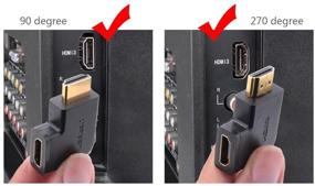 img 1 attached to UGREEN 2 Pack HDMI адаптер - 90 и 270 градусов Угловой HDMI Мужской к Женскому адаптеру - Поддерживает 3D, 4K, 1080P - HDMI удлинитель для ТВ-приставки, Roku Stick, Chromecast, Nintendo Switch, PS4, PS3, Xbox, ноутбука, ПК.