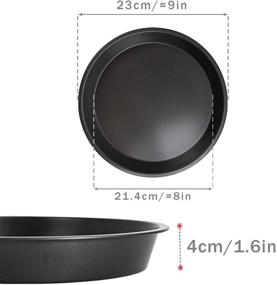 img 3 attached to 🍕 Kslong 2 шт. Металлическая пицца-плита для духовки, круглая модель для выпечки пиццы для домашних хозяйств, нескользящие формы для выпечки тортов, противни 8 дюймов