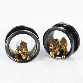 img 3 attached to 🦖 TBOSEN Set of 2 Stainless Steel Dinosaur Flesh Tunnel Ear Gauge Stretcher Plug Jewelry Piercing Expanders, Gauges 2g - 1 inch (6mm-25mm)