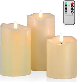 img 4 attached to Realistic Flickering Flameless LED Candles Set of 3 with Remote, Timer, and Battery Operated - Ideal for Halloween, Home Décor, Wedding, Birthday Decoration