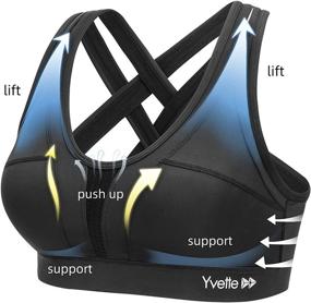 img 2 attached to Yvette Plus Size Sports Bras: Criss Cross Back, High Impact, Sexy Running Bra