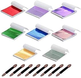 img 2 attached to 🎨 320 Sheets Y-Axis 8 Colors Imitation Gold Leaf Foil Paper Set for Slime, Nails, Paintings, Statues, Face, Wall, Furniture Decorations