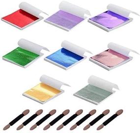 img 4 attached to 🎨 320 Sheets Y-Axis 8 Colors Imitation Gold Leaf Foil Paper Set for Slime, Nails, Paintings, Statues, Face, Wall, Furniture Decorations