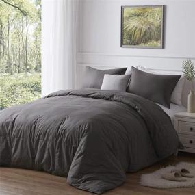 img 3 attached to Twin Size Grey All-Season Goose Down Comforter: Soft & Fluffy, Winter Quilted Medium Warmth