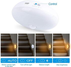 img 2 attached to Enhance Safety with Cadrim Puck Lights Motion Sensor - 3 Pack, Rechargeable & Wireless LED Stick on Lights for Stairway, Hallway, Bathroom, Closets