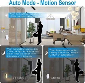 img 1 attached to Enhance Safety with Cadrim Puck Lights Motion Sensor - 3 Pack, Rechargeable & Wireless LED Stick on Lights for Stairway, Hallway, Bathroom, Closets