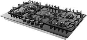 img 1 attached to 🔥 Empava 36 Inch Gas Cooktop Convertible to Natural Gas or LPG with 5 Italy Sabaf Sealed Burners and Tempered Glass, in Sleek Black