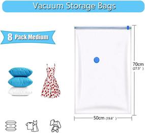 img 3 attached to 🧺 PLATZSPARER Vacuum Storage Bags – 8 Pack (28"x20") - 80% More Storage for Clothes, Duvets, Blankets, Pillows