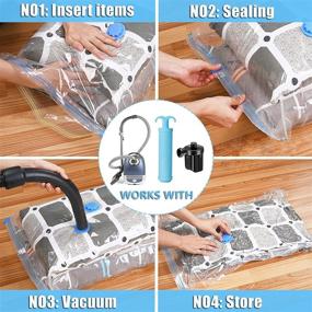 img 1 attached to 🧺 PLATZSPARER Vacuum Storage Bags – 8 Pack (28"x20") - 80% More Storage for Clothes, Duvets, Blankets, Pillows