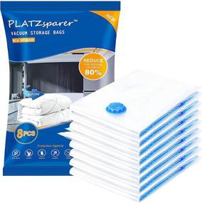 img 4 attached to 🧺 PLATZSPARER Vacuum Storage Bags – 8 Pack (28"x20") - 80% More Storage for Clothes, Duvets, Blankets, Pillows