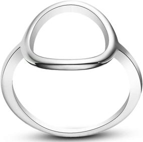 img 1 attached to WFF Stainless Steel Open Circle Karma Statement Promise Ring: Elevate your Style with Symbolic Elegance