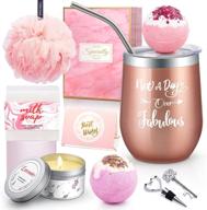 🎁 fabulous spa birthday gifts for women - yorktend not a day over fabulous tumbler: funny ideas for her, bff friend, mom, grandma, wife, daughter, sister, aunt, coworker logo