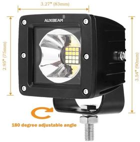 img 3 attached to 🚚 Auxbeam 3 Inch LED Pods - 16w LED Light Fog Lights with Amber/White Modes - Square Cube Lights Spot Beam Driving Light - Waterproof for Offroad Truck, 4WD, SUV, ATV, UTV