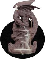 🐉 handmade ceramic dragon backflow incense burner - ornament statue gift, home decor waterfall incense holder with 100 backflow incense cones and 1 mat логотип