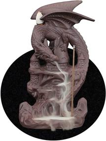 img 4 attached to 🐉 Handmade Ceramic Dragon Backflow Incense Burner - Ornament Statue Gift, Home Decor Waterfall Incense Holder with 100 Backflow Incense Cones and 1 Mat