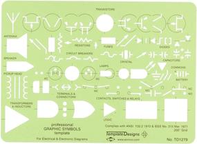 img 1 attached to Альвин TD1279 Профессиональная шаблонная решетка графических символов для электрических и электронных диаграмм - размер 5x7x0.03 дюйма - Повышенная SEO