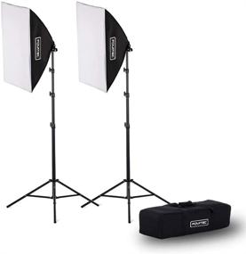 img 4 attached to Fovitec 2-Light Fluorescent Studio Lighting Kit, 20x28 Quick Setup Softboxes, 650W 🎥 Continuous Light and Stands for Portraits, Product Photography, Vlogging, Video Conferencing, and Live Streaming