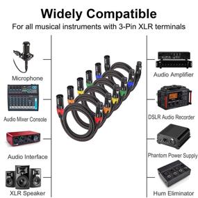 img 3 attached to 🎙️ MIKIZ Премиум оплетенные микрофонные кабели XLR 25 футов, 6-Pack - Сбалансированный набор кабелей XLR мужской-женский