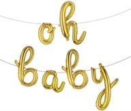 🎈 16 дюймов строчные буквы oh baby набор золотых фольгированных буквенных шариков: идеальные принадлежности для украшения на baby shower или для висячего баннера на вечеринке родов. логотип