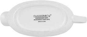 img 1 attached to Nucookery Large 14 Oz Gravy Boat: White Porcelain Saucier with Dripless Lip Spout for Gravy, Sauces, Dressings, Milk & More - Microwave & Freezer Safe