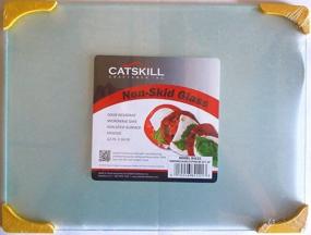 img 1 attached to 🐱 Don't Slip! Catskill Craftmen Non-Skid 12x16 Inch Tempered Glass Cutting Board (Yellow)