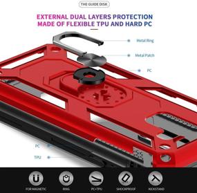 img 1 attached to 📱 LeYi Samsung Galaxy A6 Case with [2 Pack] Tempered Glass Screen Protector, Military-Grade Protection, Magnetic Car Ring Holder Kickstand, Red