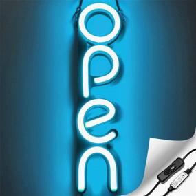 img 4 attached to 💡 Vertical LED Neon Open Sign Light with ON & Retail Store Fixtures & Equipment - Perfect for Business Flashing