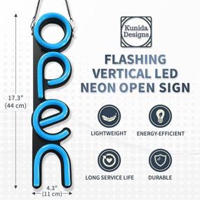 img 3 attached to 💡 Vertical LED Neon Open Sign Light with ON & Retail Store Fixtures & Equipment - Perfect for Business Flashing
