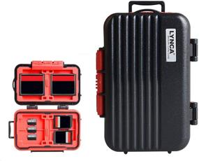 img 4 attached to 📸 Коробка для хранения карт памяти LYNCA: Профессиональный водостойкий антиударный чехол для 8 SD-карт, 4 CF-карт и 12 Micro SD/TF-карт - Компактная защита карт для камеры (Чёрный)