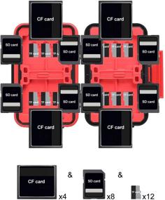 img 2 attached to 📸 Коробка для хранения карт памяти LYNCA: Профессиональный водостойкий антиударный чехол для 8 SD-карт, 4 CF-карт и 12 Micro SD/TF-карт - Компактная защита карт для камеры (Чёрный)