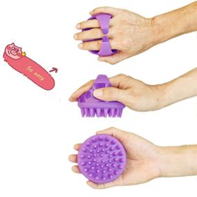 img 2 attached to THKUTRUST Pet Brush: Grooming, Shedding, Bathing, and Massage – Non-Toxic, Easy to Clean, Round-Shaped (Purple)