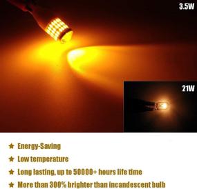 img 1 attached to 🔶 iBrightstar Super Bright Amber Yellow LED Bulbs – T15 912 W16W 921 with Projector for Turn Signal Blinker Lights Replacement (9-30V)