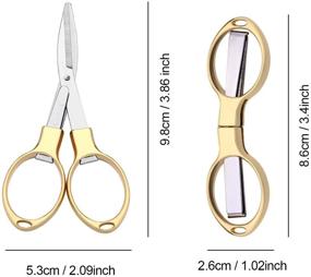 img 3 attached to 🔪 Compact and Stylish Tatuo 6-Piece Stainless Steel Folding Scissors Set - Ideal for Home and Travel Use; Available in Rose Gold, Gold, and Silver