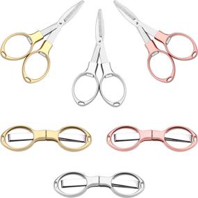 img 4 attached to 🔪 Compact and Stylish Tatuo 6-Piece Stainless Steel Folding Scissors Set - Ideal for Home and Travel Use; Available in Rose Gold, Gold, and Silver