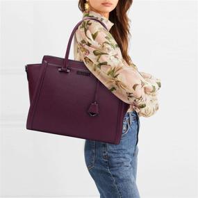 img 3 attached to 👜 17 Inch Multi-Pocket Laptop Bag: Spacious Office Handbag and Briefcase with Work Tote Functionality - L0016 Darkpurple 17 Inch