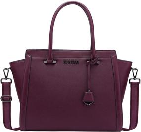 img 4 attached to 👜 17 Inch Multi-Pocket Laptop Bag: Spacious Office Handbag and Briefcase with Work Tote Functionality - L0016 Darkpurple 17 Inch