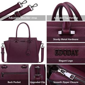 img 1 attached to 👜 17 Inch Multi-Pocket Laptop Bag: Spacious Office Handbag and Briefcase with Work Tote Functionality - L0016 Darkpurple 17 Inch