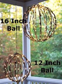 img 3 attached to 🏮 Enhance Your Outdoor Décor with Elf Logic - 16" LED Hanging Light Ball w/ Timer