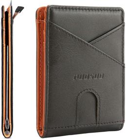 img 4 attached to PUOSUO Premium Leather Minimalist Wallets for Men - Sleek & Secure Accessories