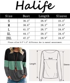 img 1 attached to Halife Women's Stylish Long Sleeve Color Block Tops with Leopard Camo Pattern - Trendy Pullover Tunic Shirts and Chic Blouses