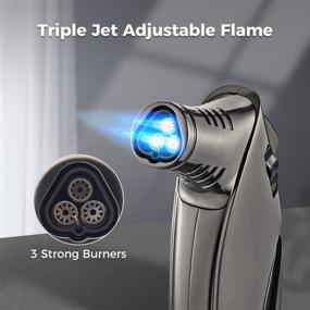 img 2 attached to 🔥 Kollea Torch Lighter: Triple Jet Flame Butane Cigar Lighter with Safety Lock - Refillable and Windproof! Perfect Gift Idea for Men (Butane Gas Not Included)