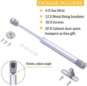 img 1 attached to 🔧 KONIGEEHRE Gas Strut Lift Support: 6-Pack 100N/22.5LB with Hardware for Cabinets, Storage Boxes, etc.