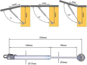 img 3 attached to 🔧 KONIGEEHRE Gas Strut Lift Support: 6-Pack 100N/22.5LB with Hardware for Cabinets, Storage Boxes, etc.