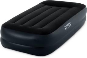 img 4 attached to 🛏️ Intex Twin Raised Airbed with Built-in Pillow and Electric Pump, 16.5" Bed Height